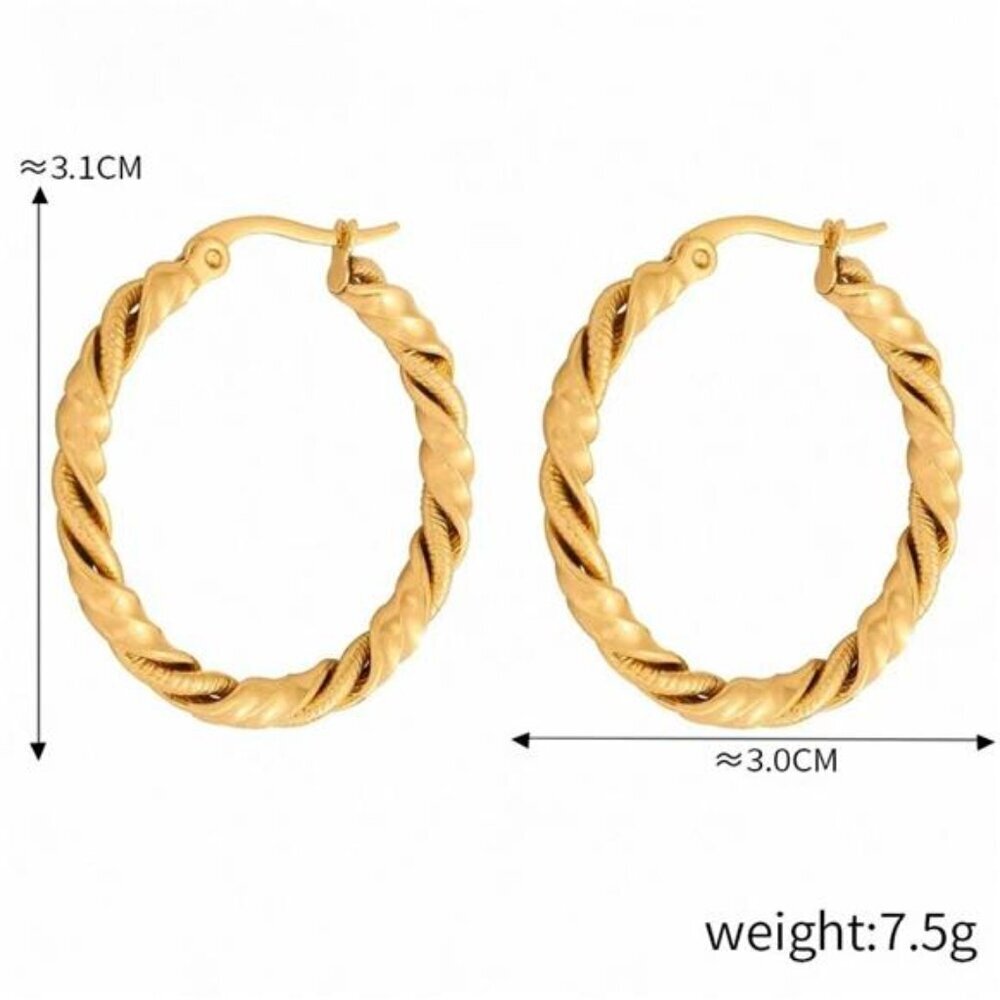 18K Gold-Plated Hoop Earrings - Picture 3 of 5